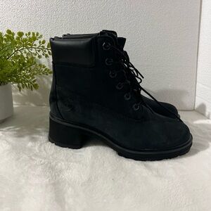 Timberland Woman's Kinsley 6-Inch Waterproof Nubuck Boots Black  Size 7.5 A25C4